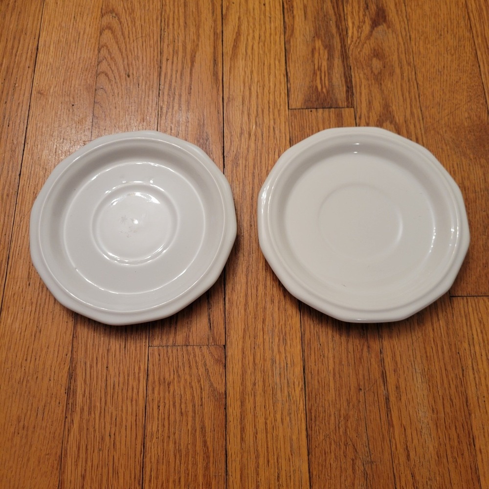 Pfaltzgraff Saucer Plates Set of 2 White Ceramic Small Dessert Dish Replacement
